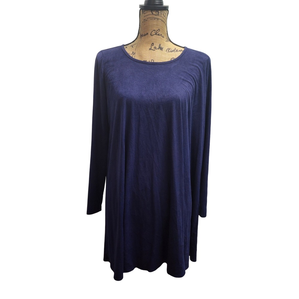 Primi Women's Navy Blue Long Sleeve Tunic Dress Size Large Made in USA‎